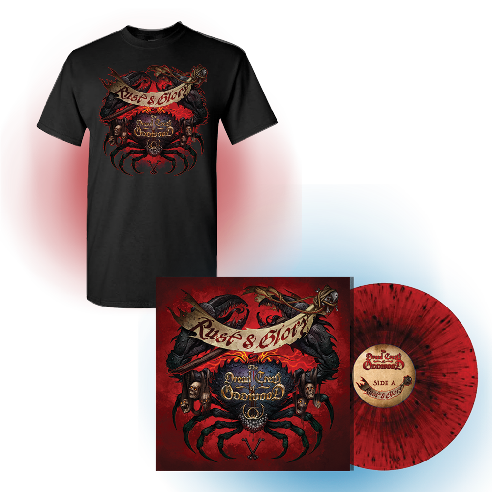 Rust & Glory | T-Shirt and Red with Black Splatter Vinyl Bundle